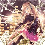  bad_id bad_pixiv_id beamed_sixteenth_notes blonde_hair blue_eyes braid choker eighth_note headphones ia_(vocaloid) jewelry long_hair musical_note ring single_thighhigh solo staff_(music) thigh_strap thighhighs treble_clef twin_braids very_long_hair vocaloid yasuno_(airy_light) 