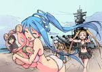  aoki_hagane_no_arpeggio battleship between_breasts bikini bikini_skirt blonde_hair blue_eyes blue_hair breasts brown_hair chihaya_gunzou closed_eyes doll haruna_(aoki_hagane_no_arpeggio) highres iona kirishima_(aoki_hagane_no_arpeggio) laundry_(kkou0110) long_hair military military_vehicle multiple_girls osakabe_makie personification school_swimsuit ship short_hair swimsuit takao_(aoki_hagane_no_arpeggio) twintails warship watercraft yellow_eyes yotarou_(aoki_hagane_no_arpeggio) 