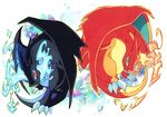  blue_fire charizard dual_persona fire mega_charizard_x mega_charizard_y mega_pokemon nintendo pokemon pokemon_(game) pokemon_xy 