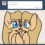  backy blue_eyes equine eye_contact female feral friendship_is_magic fur horse licking mammal mirror my_little_pony original_character pony pressing reflection selfcest slavedemorto solo square_crossover tan_fur tan_hair text tongue tongue_out tumblr 