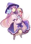  bad_id bad_pixiv_id bangs blunt_bangs cup dress dumpty_alma eating emil_chronicle_online food fruit hair_ribbon hat long_hair looking_at_viewer loose_thighhigh misoni_comi parfait purple_eyes purple_hair puzzle_&amp;_dragons ribbon simple_background solo spoon strawberry striped striped_legwear thighhighs very_long_hair white_background witch_hat 