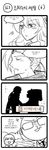  3boys 4koma artist_self-insert comic green_dew greyscale highres korean league_of_legends lulu_(league_of_legends) monochrome multiple_boys older sponsor translated varus 