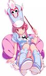  :&gt; baton boots hat hato_haru highres jakuzure_nonon kill_la_kill pink_eyes pink_hair puffy_short_sleeves puffy_sleeves shako_cap shoes short_sleeves sidelocks solo uniform winged_hat winged_shoes wings 