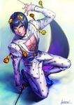  black_hair blue_eyes bob_cut bruno_buccellati highres jojo_no_kimyou_na_bouken kotatsu_(g-rough) male_focus solo zipper 