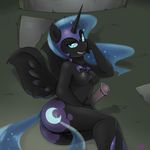  anthro anthrofied balls blue_eyes breasts cutie_mark devo87 dickgirl equine friendship_is_magic grass horn horsecock intersex mammal my_little_pony nightmare_moon_(mlp) penis solo unconvincing_armor winged_unicorn wings 