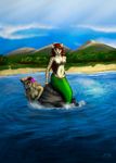  beautiful cat dog feline female fish_tail ischta mammal meerjungfrau mermaid no_feet sea sirens titts water wet 