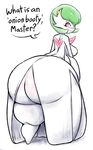  blush breasts cheezyweapon english_text female gardevoir huge_butt mega_gardevoir nintendo pink_eyes pok&eacute;mon tagme text thick_thighs video_games wide_hips 