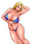  1girl bikini blonde_hair blue_eyes breasts cleavage dead_or_alive highres large_breasts short_hair smile solo sugata_(artist) swimsuit tecmo tina_armstrong 