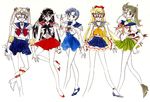  90s aino_minako bishoujo_senshi_sailor_moon black_hair blonde_hair blue_eyes blue_hair boots concept_art crescent double_bun elbow_gloves gloves headset hino_rei inner_senshi kino_makoto knee_boots long_hair magical_girl mask midriff mizuno_ami multiple_girls navel pleated_skirt red_eyes sailor_collar sailor_jupiter sailor_mars sailor_mercury sailor_moon sailor_senshi sailor_venus skirt takeuchi_naoko tiara tsukino_usagi twintails 