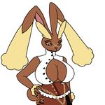  big_breasts breasts cleavage clothed clothing colored cosplay driflewd eyewear female glasses lagomorph lopunny mammal nintendo pok&#233;mon pok&#233;morph pok&eacute;mon rabbit video_games 