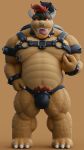  3d_(artwork) anthro biceps bowser bracelet bulge claws clothed clothing collar crown digital_media_(artwork) dukesmith3d facial_piercing full-length_portrait hair horn jewelry koopa leather looking_at_viewer male mario_bros mostly_nude musclegut muscular muscular_male navel nintendo nipple_piercing nipple_pinch nipples nose_piercing nose_ring nude open_mouth pecs piercing pinch portrait pubes red_eyes red_hair scalie seductive septum_piercing sharp_teeth simple_background skimpy slightly_chubby smile solo spiked_bracelet spikes teeth toe_claws tongue tongue_out underwear video_games 