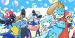  beard cosplay creatures_(company) crossover downscaled dress empoleon facial_hair feraligatr frog game_freak gen_1_pokemon gen_2_pokemon gen_3_pokemon gen_4_pokemon gen_5_pokemon gen_6_pokemon gen_7_pokemon greninja hammer king_dedede king_dedede_(cosplay) king_k._rool king_k._rool_(cosplay) mario mario_(cosplay) md5_mismatch nintendo no_humans poke_ball pokemon pokemon_(creature) primarina princess_peach resized rosetta_(mario) rosetta_(mario)_(cosplay) samurott squirtle sunglasses super_smash_bros. swampert veganswampert wario wario_(cosplay) water 