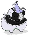  big_breasts breasts cleavage clothed clothing dragon eddy_okapi female goodra maid maid_uniform nintendo obese overweight pok&#233;mon pok&eacute;mon slime thick_thighs video_games wide_hips 