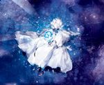  artist_name closed_eyes commentary dated dress flower kotokoto_(vibgyor) light_rays original outstretched_hand short_hair sphere star white_dress white_hair 