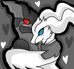  blue_eyes blush hug legendary_pok&#233;mon legendary_pokemon nintendo pok&#233;mon pok&eacute;mon reshiram smile video_games white_skin yellow_eyes zekrom 