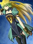  akashiro_sen atalanta_(fate) blonde_hair fate/apocrypha fate_(series) garter_straps gloves green_eyes green_hair long_hair multicolored_hair solo thighhighs two-tone_hair 