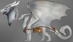  2017 blue_eyes claws deviant-soulmates digital_media_(artwork) dragon feral hair horn membranous_wings model_sheet open_mouth scalie simple_background smile solo standing teeth tongue western_dragon wings 