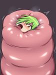  1girl blush green_hair honehone kochiya_sanae monster open_mouth teeth touhou vore 