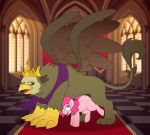  2019 absurd_res amber_eyes avian blue_eyes crown equine female feral friendship_is_magic gryphon hi_res horse king_grover_(mlp) male male/female mammal my_little_pony palace pinkie_pie_(mlp) pony sex stunnerpony 