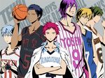  akashi_seijuurou aomine_daiki basketball basketball_uniform blonde_hair blue_hair green_hair kise_ryouta ko_31 kuroko_no_basuke kuroko_tetsuya long_image md5_mismatch midorima_shintarou multiple_boys murasakibara_atsushi short_hair sportswear 