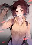  bad_id bad_pixiv_id brown_hair collarbone dirty goggles goggles_removed hange_zoe parted_lips shingeki_no_kyojin solo tokio_neo 