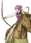  aiming arrow bow_(weapon) delsaber drawing_bow elbow_gloves fingerless_gloves fire_emblem fire_emblem:_seima_no_kouseki gloves headband holding holding_arrow holding_bow_(weapon) holding_weapon horse horseback_riding left-handed mismatched_gloves neimi outstretched_arm pink_eyes pink_hair riding short_hair single_elbow_glove solo weapon 