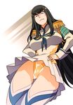  epaulettes eyebrows from_below junketsu kill_la_kill kiryuuin_satsuki long_hair panties pantyshot skirt tsumuri underwear upskirt 