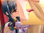  1girl blush fellatio game game_cg kan&#039;u kan'u katagiri_hinata koihime_musou oral penis uncensored yellow_eyes 