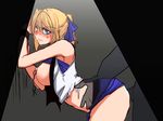  1girl aqua_eyes arc_system_works bdsm blonde_hair bondage bound breasts clenched_teeth clothed_sex genderswap guilty_gear ky_kiske kyko m.u.g.e.n midnight_bliss navel nipple_rings nipples no_panties open_clothes rape ribbon rough ryuuri_(aoithigo) sex skirt teeth vaginal vaginal_penetration 