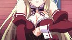  1girl animated animated_gif blonde_hair breasts chocolat_(noucome) cleavage long_hair lowres ore_no_nounai_sentakushi_ga_gakuen_love-comedy_wo_senryoku_de_jama_shiteru 