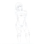  1girl akumart bodysuit eins_(akumart) monochrome original short_hair 