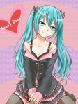  aqua_eyes aqua_hair bra copyright_name garter_straps gazeichi hatsune_miku honey_whip_(module) long_hair project_diva_(series) project_diva_f sitting skirt solo sweet_devil_(vocaloid) thighhighs twintails underwear vocaloid 