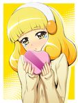  bad_id bad_pixiv_id blonde_hair blush box hairband heart-shaped_box isumi_(i-spixi) kise_yayoi long_hair precure smile_precure! solo tears valentine white_hairband yellow_eyes 