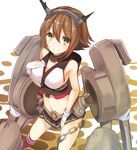  bad_id bad_pixiv_id blush breasts brown_hair fumatake gloves green_eyes kantai_collection large_breasts looking_at_viewer mutsu_(kantai_collection) short_hair smile solo 