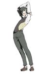  androgynous arched_back arms_up butler error hellsing hellsing:_the_dawn loafers male_focus miwa_hitomi pants shoes solo vest walter_c_dornez 