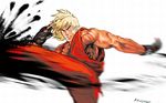  1280x800 blonde_hair blue_eyes capcom ken_masters kick kicking street_fighter 