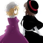  blonde_hair brown_hair hat machiko_(beard) maribel_hearn multiple_girls short_hair touhou usami_renko 