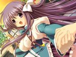 dragging dutch_angle fukunaga_yumi game_cg long_hair magic_of_alchemy purple_eyes purple_hair school_uniform solo tsumugi_ayane 
