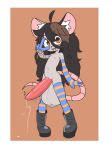 2026 absurd_res ahoge animal_genitalia animal_penis anthro armwear balls big_balls big_penis black_boots black_clothing black_footwear black_hair black_markings black_nose blue_armwear blue_clothing blue_elbow_gloves blue_gloves blue_handwear blue_legwear blue_thigh_highs blush blush_lines bodily_fluids boots brown_hair clothing elbow_gloves eye_markings facial_markings footwear genital_fluids genitals gesture glistening glistening_genitalia glistening_penis gloves grey_balls grey_body hair hand_gesture handwear head_markings hi_res huge_balls huge_penis hyper hyper_balls hyper_genitalia hyper_penis inner_ear_fluff jratking leaking_precum legwear long_hair looking_at_viewer male male_anthro mammal markings meru_(atinydom) mostly_nude mostly_nude_anthro mostly_nude_male mouse murid murine navel nipples open_mouth orange_armwear orange_clothing orange_elbow_gloves orange_eyes orange_gloves orange_handwear orange_legwear orange_thigh_highs pattern_armwear pattern_clothing pattern_elbow_gloves pattern_gloves pattern_handwear pattern_legwear pattern_thigh_highs penis pink_inner_ear pink_nipples pink_tail pose precum red_eyes rodent shoes smile smiling_at_viewer solo standing striped_armwear striped_clothing striped_elbow_gloves striped_gloves striped_handwear striped_legwear striped_thigh_highs stripes tail tapering_penis thigh_highs throbbing throbbing_penis tuft v_sign white_inner_ear_fluff