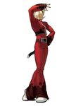  androgynous ash_crimson belt blonde_hair hair_over_one_eye highres male_focus nail_polish official_art ogura_eisuke pants red_pants solo the_king_of_fighters the_king_of_fighters_xii 
