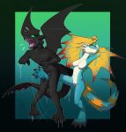 3_toes 4_fingers 4_toes anthro ballbusting balls black_body black_glans black_penis blue_body breasts bruised bruised_balls claws cock_and_ball_torture deadly_nadder dragon dreamworks duo european_mythology featureless_breasts feet female fingers flaccid fury_(httyd) genital_torture genitals glans green_eyes hi_res how_to_train_your_dragon kick kicking_balls male male/female mythological_creature mythological_scalie mythology night_fury non-mammal_breasts nude nude_anthro nude_female nude_male open_mouth paws penis scalie screaming standing stormfly tail toe_claws toes toothless vulva western_dragon wings yiffy1234