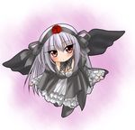  dress frills hairband kagura_chitose long_hair red_eyes rozen_maiden silver_hair solo suigintou wings 