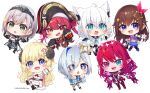  +_+ 6+girls :d absurdres amane_kanata amane_kanata_(1st_costume) anchor animal_ears aqua_eyes armor bicorne black_gloves black_halo black_hat black_shoes black_shorts blonde_hair blue_eyes blue_neckerchief blue_shoes blue_skirt blush braid breasts brown_hair brown_thighhighs chibi chibi_only clenched_hands commentary_request company_name copyright_notice diamond_hair_ornament dress fingerless_gloves fox_ears fox_girl full_body fur_trim gloves greaves green_eyes grey_hair hair_between_eyes hair_ornament hairclip halo hat heart heterochromia highres hololive hololive_english horns houshou_marine houshou_marine_(1st_costume) irys_(hololive) irys_(irys_2.0)_(hololive) juliet_sleeves long_hair long_sleeves multicolored_hair multiple_girls navel neckerchief official_art pink_hair pirate_hat plaid_clothes plaid_socks pleated_skirt puffy_sleeves purple_eyes red_eyes red_hair sheep_horns shirakami_fubuki shirakami_fubuki_(1st_costume) shirogane_noel shirogane_noel_(1st_costume) shoes shorts single_hair_intake single_thighhigh skirt sleeves_past_fingers sleeves_past_wrists smile socks sparkle star_(symbol) star_hair_ornament star_halo streaked_hair tang-du thighhighs tiara tokino_sora tokino_sora_(1st_costume) tongue tsunomaki_watame tsunomaki_watame_(1st_costume) twintails v-shaped_eyebrows very_long_hair virtual_youtuber white_background white_dress white_hair white_halo white_wings wings yellow_eyes yellow_halo 