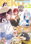  2others 3girls :3 :d :i ^_^ absurdres amada_toru ange_katrina ange_katrina_(casual) animal animal_ears animal_on_head animal_on_shoulder apple banken_(inui_toko) baseball_cap bird bird_on_head black_choker black_dog black_jacket blue_dress blue_hair blue_nails blue_sleeves blush bread brown_hair brown_hat character_name chibikemo choker circle_name closed_eyes closed_mouth clothed_animal clothes_writing commentary_request copyright_name cover cover_page croissant crossed_bangs cup cupcake debidebi_debiru demon demon_horns demon_tail demon_wings disposable_cup dog dog_ears dog_treat doujin_cover dress drinking_straw earrings ears_down eating english_text flower flower_request food food_on_face frilled_dress frills fruit gold_earrings hair_ornament hairclip hands_up hat head_tilt heterochromia highres holding holding_cup holding_food holding_ice_cream holding_ice_cream_scoop_(utensil) hood hood_down hoodie horns ice_cream ice_cream_scoop_(utensil) ice_cream_tub inui_toko inui_toko_(hoodie) jacket jar jewelry kuroi_shiba laughing layered_sleeves lize_helesta lize_helesta_(10th_costume) long_sleeves looking_at_viewer lunlun_(nijisanji) multicolored_hair multiple_girls multiple_others nail_polish neckerchief necklace nijisanji on_head open_clothes open_jacket open_mouth orange_jacket pendant_choker petals picnic picnic_basket pinafore_dress pink_flower pink_petals puffy_long_sleeves puffy_sleeves raised_inner_eyebrows red_eyes red_hair sanbaka_(nijisanji) sandwich sebastian_piyodore shirt short_hair short_over_long_sleeves short_sleeves single_off_shoulder sleeveless sleeveless_dress smile streaked_hair sweater sweater_under_dress sweets table tablecloth tail triangle_earrings turtleneck turtleneck_sweater twintails two-sided_fabric two-sided_jacket two-tone_hair virtual_youtuber white_hair white_hoodie white_shirt white_sweater wings yellow_bird yellow_eyes yellow_neckerchief 
