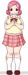  artist_request drill_hair fat hachi_koi hands_clasped kasugaoka_kurumi kneehighs official_art own_hands_together pink_eyes pink_hair plaid plaid_skirt plump ribbon school_uniform shoes short_hair short_twintails skirt smile socks solo twin_drills twintails watermark white_legwear 