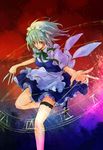  apron between_fingers hairband izayoi_sakuya knife maid red_eyes ribbon sada_noriko short_hair silver_hair solo touhou 