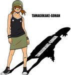  bandaid brown_hair converse copyright_request kzm no_socks pencil_skirt shadow shoes skirt sneakers solo twintails wristband 