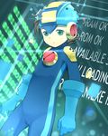  bad_id bad_pixiv_id binary brown_hair english gloves green_eyes helmet highres male_focus rockman rockman_exe rockman_exe_(character) solo yuki_(vicious) 