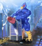  anthro avian balls big_balls big_penis bird bna_v5 building building_penetration city cum destruction falco_lombardi humanoid_penis macro male nintendo orgasm penis solo star_fox video_games 