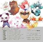  fennekin flabebe furfrou gen_6_pokemon highres litleo namie-kun no_humans pancham pokemon pokemon_(creature) simple_background spritzee swirlix tyrunt 